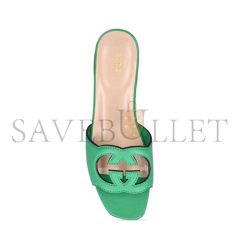 Gvc*1 leather logo cutout slides